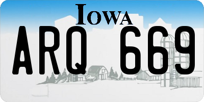 IA license plate ARQ669