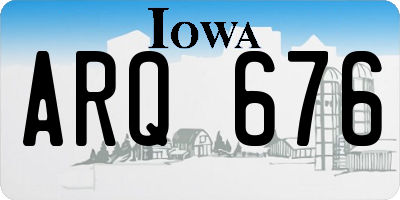 IA license plate ARQ676