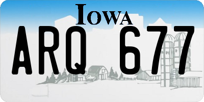 IA license plate ARQ677