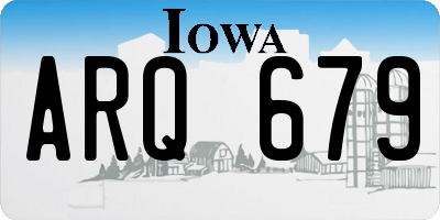 IA license plate ARQ679
