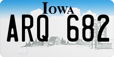 IA license plate ARQ682