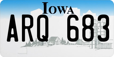 IA license plate ARQ683