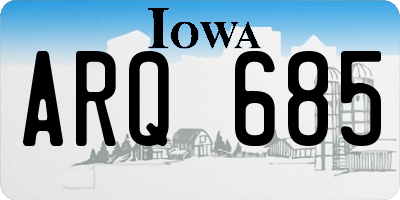 IA license plate ARQ685