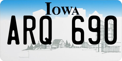 IA license plate ARQ690
