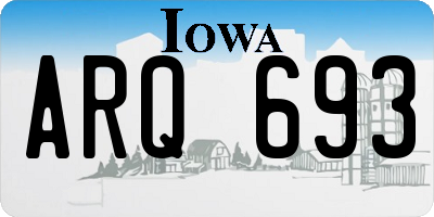 IA license plate ARQ693