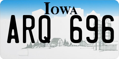 IA license plate ARQ696