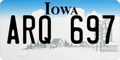 IA license plate ARQ697