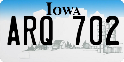 IA license plate ARQ702