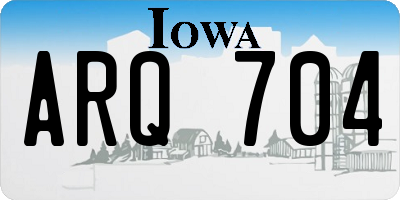 IA license plate ARQ704