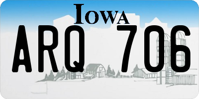 IA license plate ARQ706