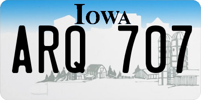IA license plate ARQ707