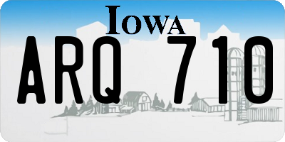 IA license plate ARQ710