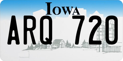 IA license plate ARQ720