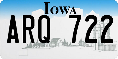 IA license plate ARQ722