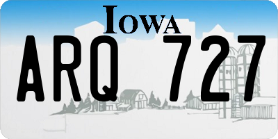 IA license plate ARQ727