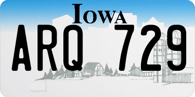 IA license plate ARQ729