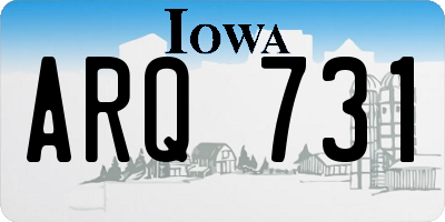 IA license plate ARQ731
