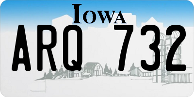 IA license plate ARQ732