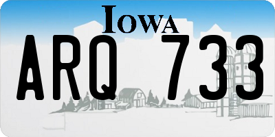 IA license plate ARQ733