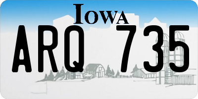 IA license plate ARQ735