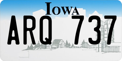 IA license plate ARQ737