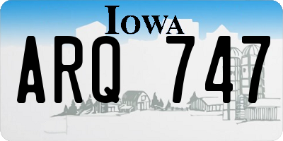 IA license plate ARQ747