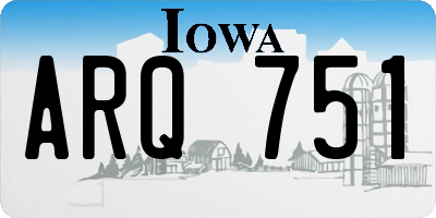 IA license plate ARQ751