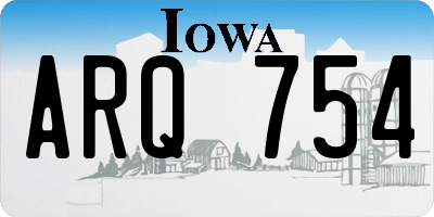 IA license plate ARQ754