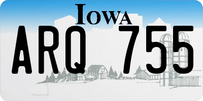 IA license plate ARQ755