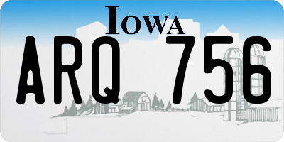 IA license plate ARQ756