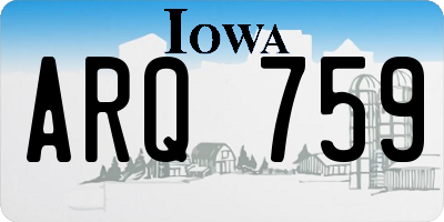 IA license plate ARQ759