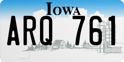 IA license plate ARQ761