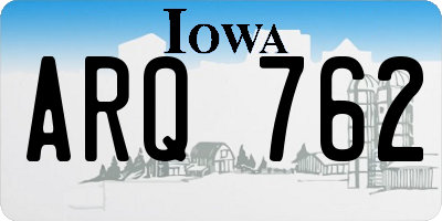 IA license plate ARQ762