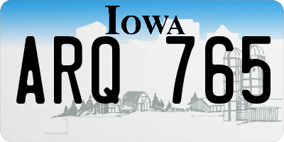IA license plate ARQ765
