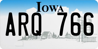 IA license plate ARQ766