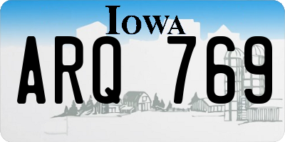 IA license plate ARQ769