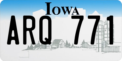 IA license plate ARQ771