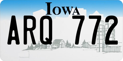 IA license plate ARQ772