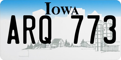 IA license plate ARQ773