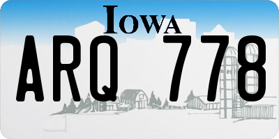 IA license plate ARQ778