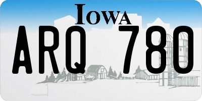 IA license plate ARQ780