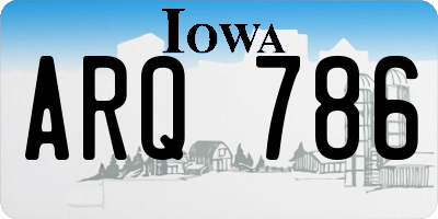 IA license plate ARQ786