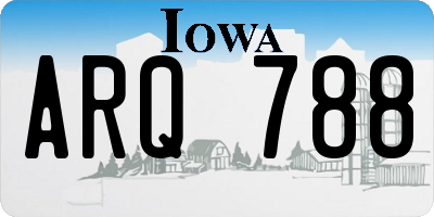 IA license plate ARQ788