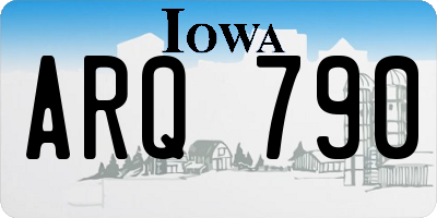 IA license plate ARQ790