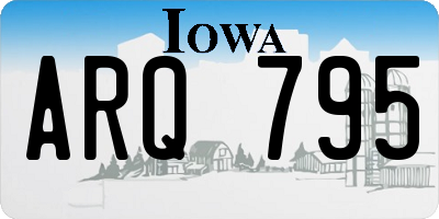 IA license plate ARQ795