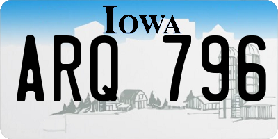 IA license plate ARQ796