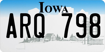 IA license plate ARQ798