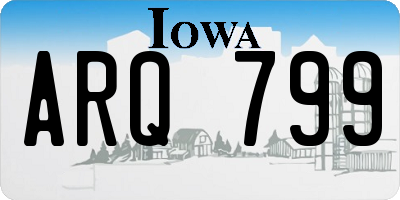 IA license plate ARQ799