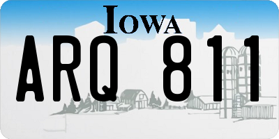 IA license plate ARQ811