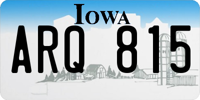 IA license plate ARQ815